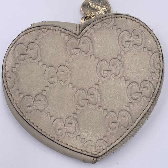 Authentic Gucci GG logo Monogram Heart Coin Case - Picture 4 of 15